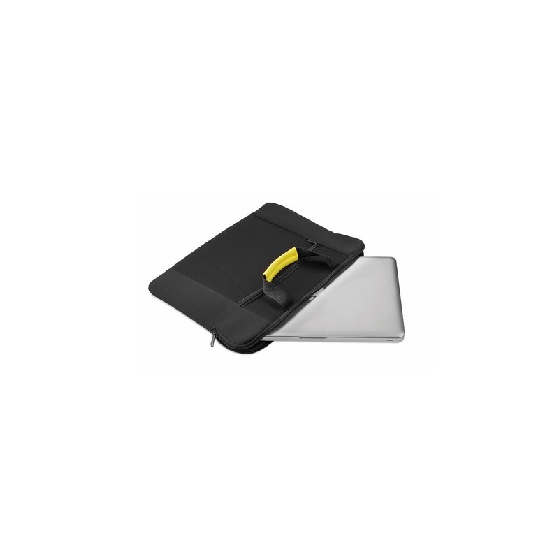Housse élégante et pratique personnalisée pour ordinateur portable - Xenac Matières : softshell Couleurs : jaune cadeau entrepri