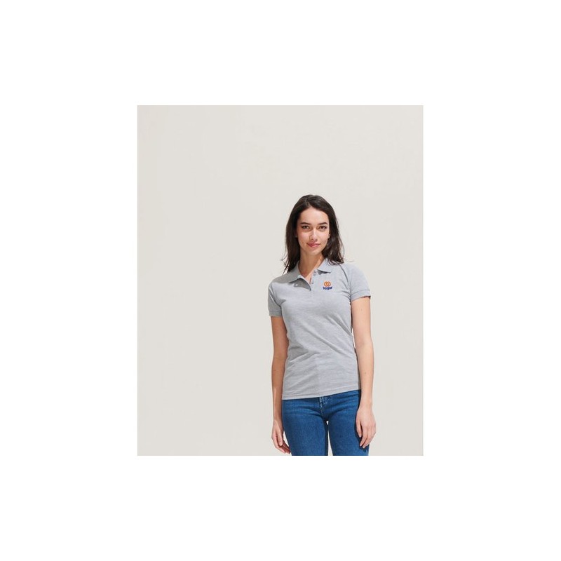 Polo polycoton personnalisé pour femme - PRIME Matières : PET Taille textile : 3XL Couleurs : blanc personnalisation rapide en F