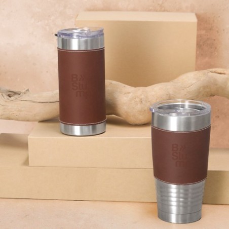 Verre Thermique Personnalisé Économique Zuncex Matières : acier inoxydable Couleurs : marron objet promo petit budget