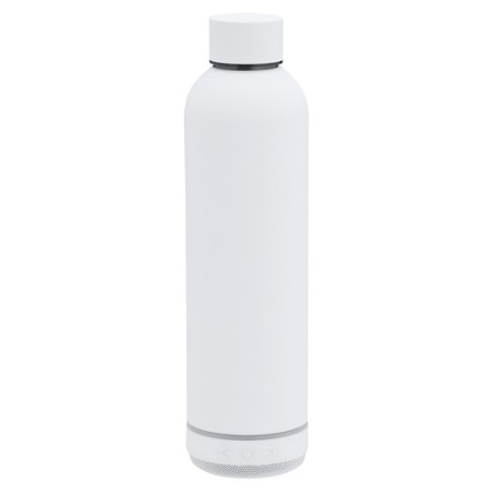 Bidon thermique  avec haut-parleurs personnalisés Meflex Matières : acier inoxydable Couleurs : blanc