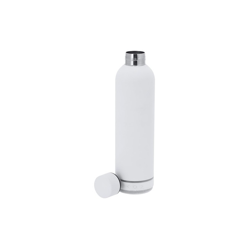 Bidon thermique  avec haut-parleurs personnalisés Meflex Matières : acier inoxydable Couleurs : blanc marquage laser ultra préci