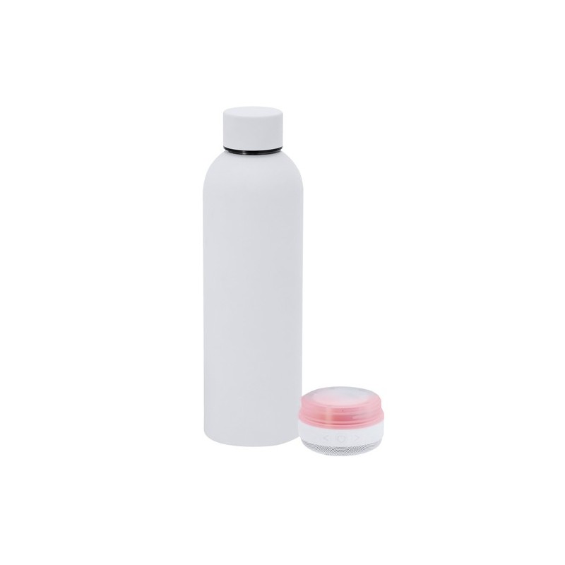 Bidon thermique  avec haut-parleurs personnalisés Meflex Matières : acier inoxydable Couleurs : blanc personnalisation rapide en