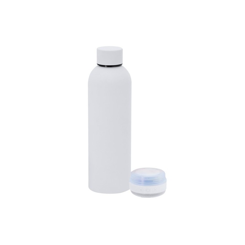 Bidon thermique  avec haut-parleurs personnalisés Meflex Matières : acier inoxydable Couleurs : blanc cadeau client original