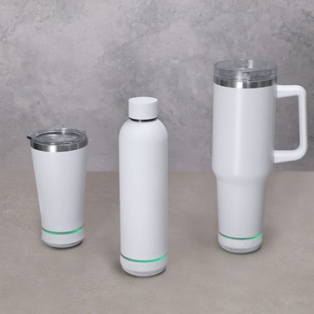 Bidon thermique  avec haut-parleurs personnalisés Meflex Matières : acier inoxydable Couleurs : blanc goodies personnalisé en st