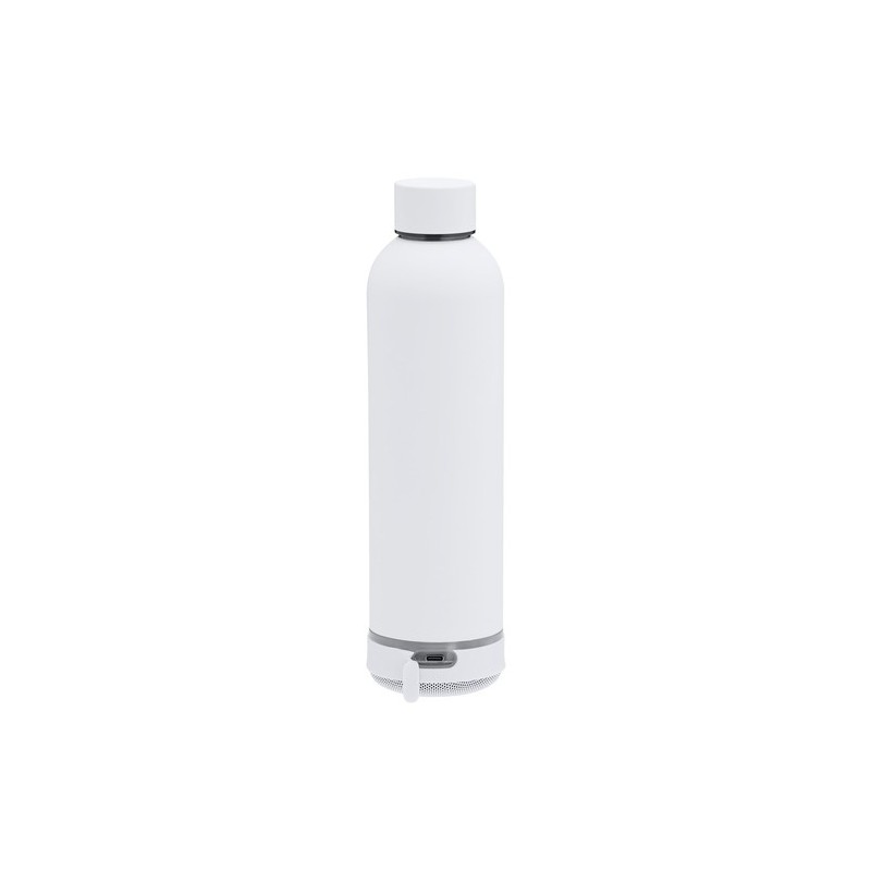 Bidon thermique  avec haut-parleurs personnalisés Meflex Matières : acier inoxydable Couleurs : noir marquage couleur éclatante