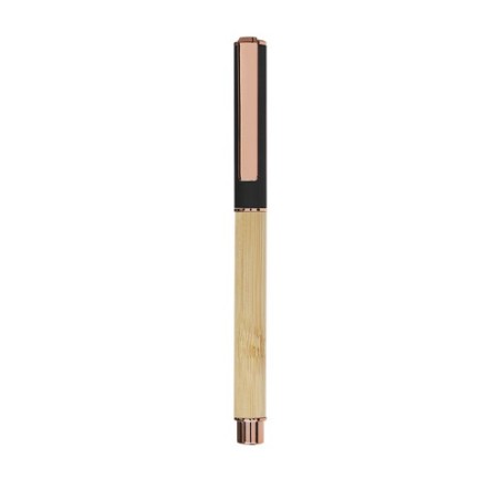 Roller personnalisé pas cher Bobbin Matières : bambou Couleurs : argenté objet promotionnel éco-responsable