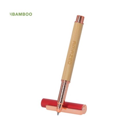 Roller personnalisé pas cher Bobbin Matières : bambou Couleurs : rouge objet promotionnel éco-responsable