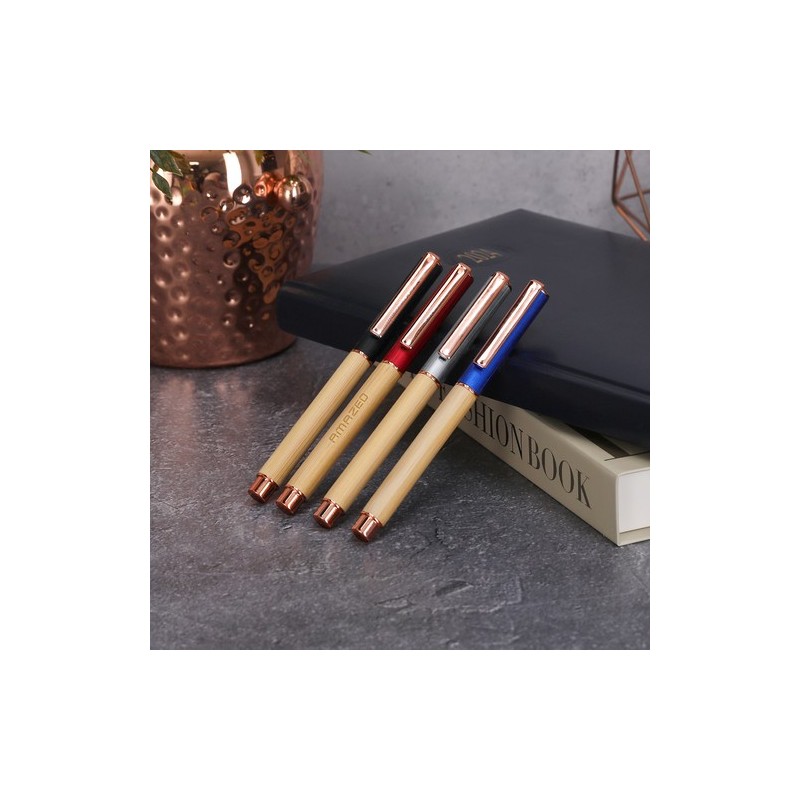 Roller personnalisé pas cher Bobbin Matières : bambou Couleurs : bleu cadeau entreprise pas cher