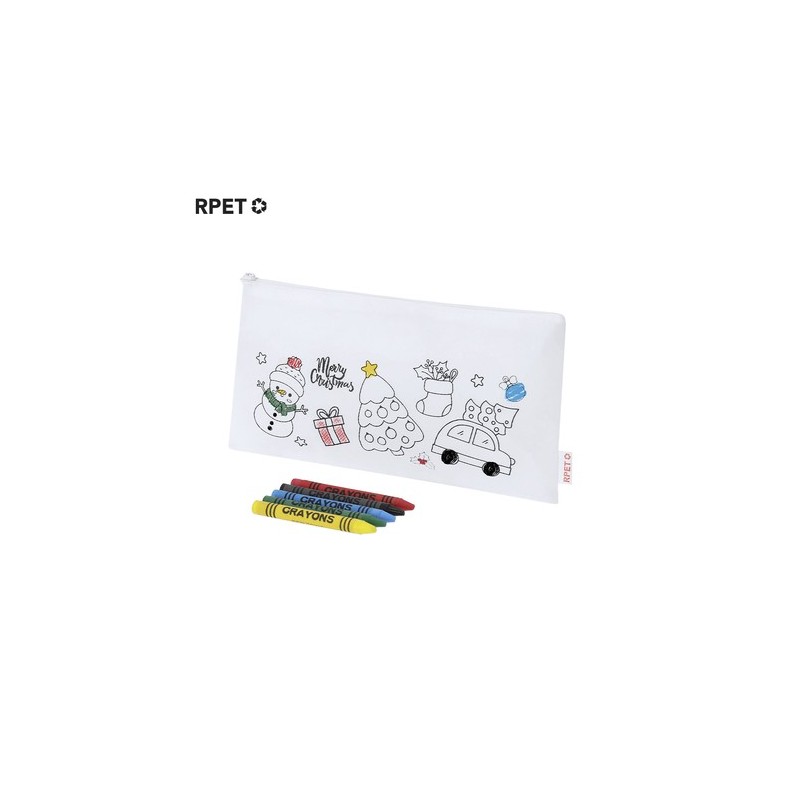 Trousse personnalisée pas cher Flemenk Matières : PET recyclé Couleurs : blanc personnalisable avec votre logo