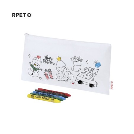 Trousse personnalisée pas cher Flemenk Matières : PET recyclé Couleurs : blanc personnalisable avec votre logo