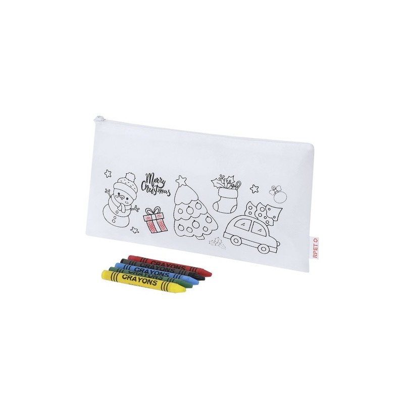 Trousse personnalisée pas cher Flemenk Matières : PET recyclé Couleurs : blanc cadeau entreprise pas cher