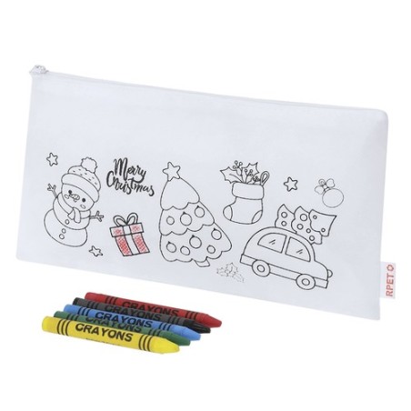 Trousse personnalisée pas cher Flemenk Matières : PET recyclé Couleurs : blanc cadeau entreprise pas cher