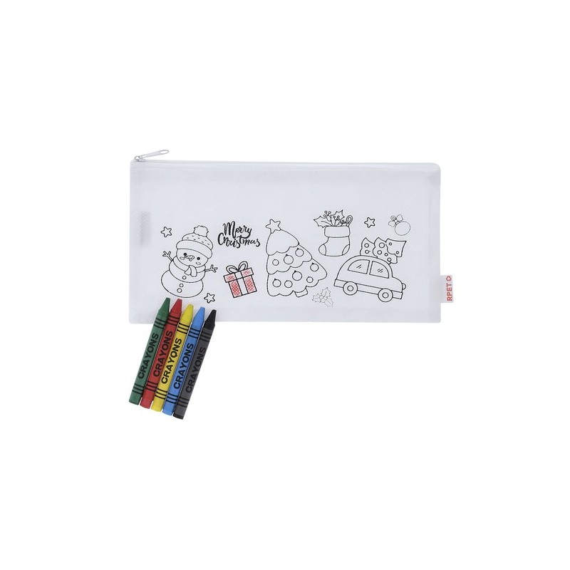 Trousse personnalisée pas cher Flemenk Matières : PET recyclé Couleurs : blanc impression haute définition