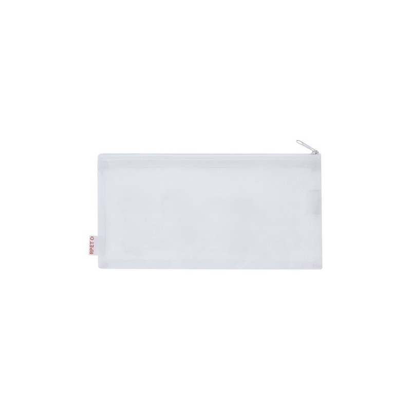 Trousse personnalisée pas cher Flemenk Matières : PET recyclé Couleurs : blanc marquage laser ultra précis