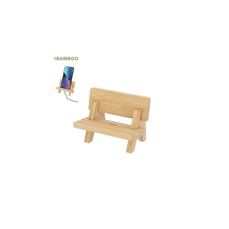 Support personnalisé pas cher Hadam Matières : bambou Couleurs : naturel personnalisable avec votre logo