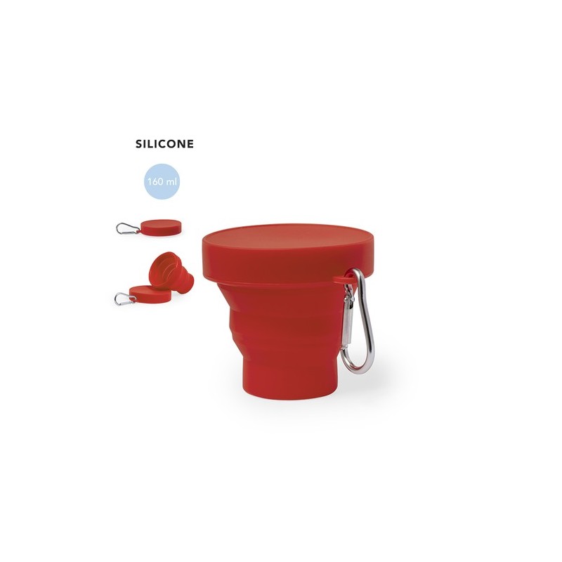 Gobelet Réutilisable Incassable Personnalisé Pliable Klimt Matières : silicone Couleurs : bleu objet promotionnel éco-responsabl