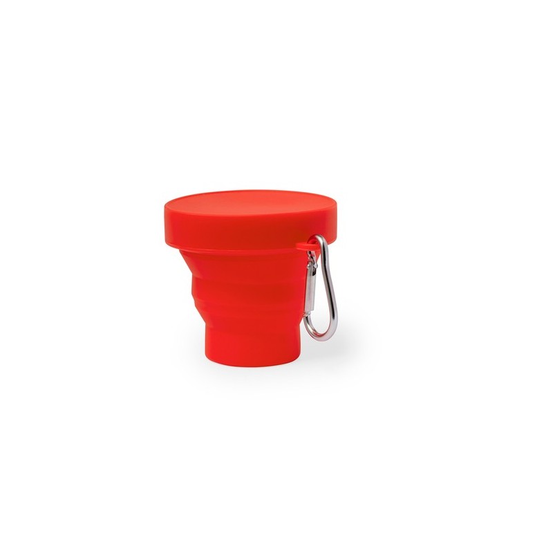 Gobelet Réutilisable Incassable Personnalisé Pliable Klimt Matières : silicone Couleurs : rouge cadeau collaborateur premium