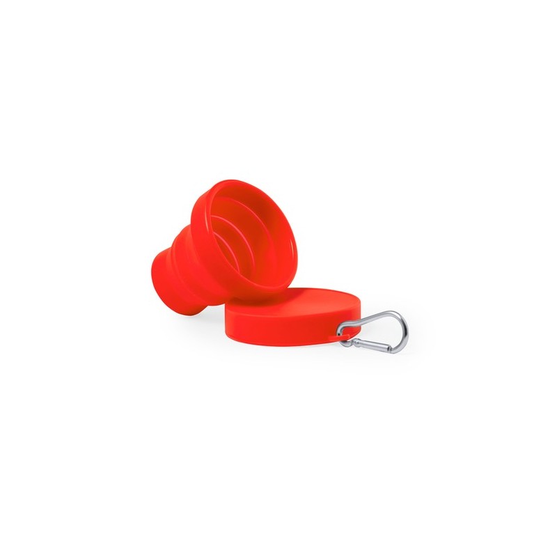 Gobelet Réutilisable Incassable Personnalisé Pliable Klimt Matières : silicone Couleurs : rouge objet publicitaire robuste