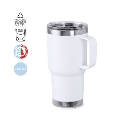 Tasse Isotherme Éco-responsable Personnalisée - Paster Couleurs : gris Matières : acier inoxydable recyclé objet promotionnel éc