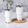 Tasse Isotherme Éco-responsable Personnalisée - Paster Couleurs : blanc Matières : acier inoxydable recyclé personnalisation sur