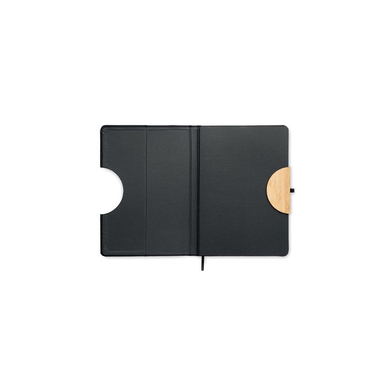 Carnet A5 Éco-responsable et Personnalisé 80 pages lignées RPET BLAMA Matières : papier Couleurs : noir impression haute définit