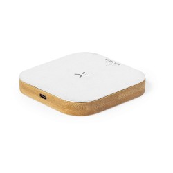 Chargeur Éco-responsable et Pratique sans fil Personnalisé Sucrep pas cher Matières : bambou Couleurs : blanc
