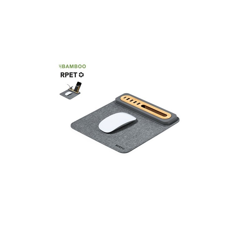 Tapis Souris Personnalisé Multifonction Pratique Craig Matières : bambou Couleurs : gris personnalisable avec votre logo
