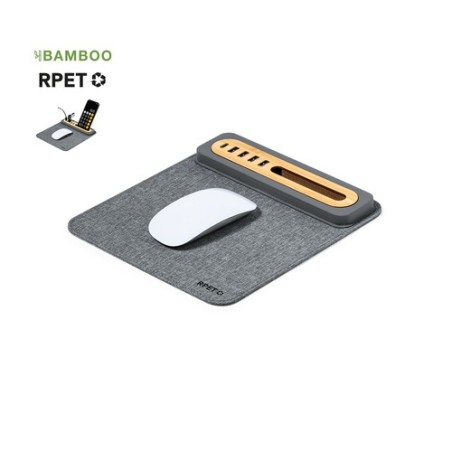 Tapis Souris Personnalisé Multifonction Pratique Craig Matières : bambou Couleurs : gris personnalisable avec votre logo