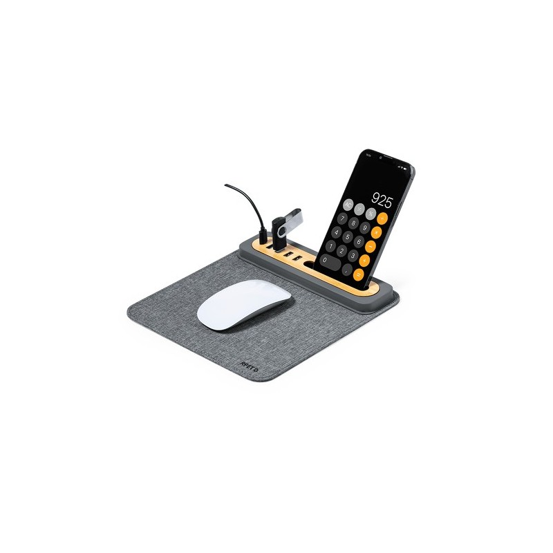 Tapis Souris Personnalisé Multifonction Pratique Craig Matières : bambou Couleurs : gris goodies publicitaire événementiel