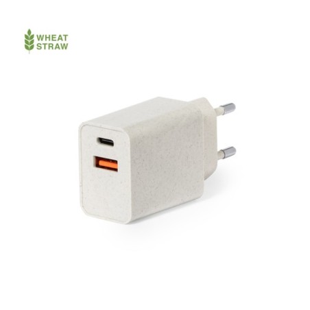 Chargeur USB Éco-responsable et Rapide Personnalisé pas cher - Avery Matières : ABS Couleurs : naturel personnalisable avec votr