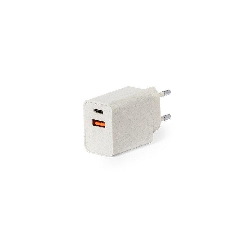 Chargeur USB Éco-responsable et Rapide Personnalisé pas cher - Avery Matières : ABS Couleurs : naturel cadeau entreprise pas che