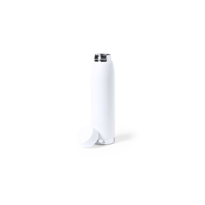 Bidon Isotherme Éco-responsable Thermique Nimay Couleurs : noir Matières : acier inoxydable recyclé accessoire événementiel uniq