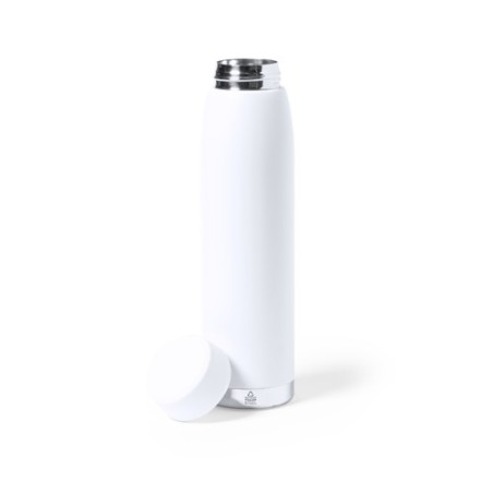Bidon Isotherme Éco-responsable Thermique Nimay Couleurs : noir Matières : acier inoxydable recyclé accessoire événementiel uniq