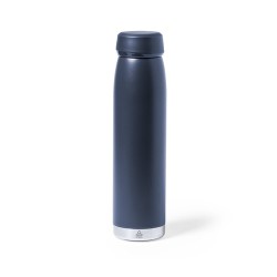 Bidon Isotherme Éco-responsable Thermique Nimay Couleurs : noir Matières : acier inoxydable recyclé cadeau client original