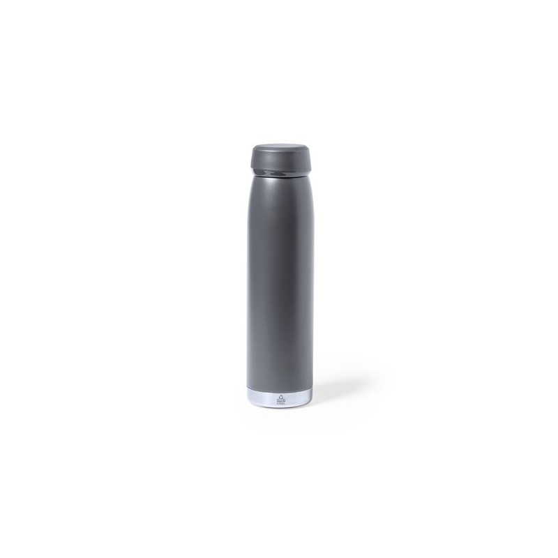 Bidon Isotherme Éco-responsable Thermique Nimay Couleurs : noir Matières : acier inoxydable recyclé cadeau affaires élégant