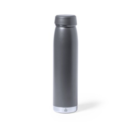 Bidon Isotherme Éco-responsable Thermique Nimay Couleurs : noir Matières : acier inoxydable recyclé cadeau affaires élégant
