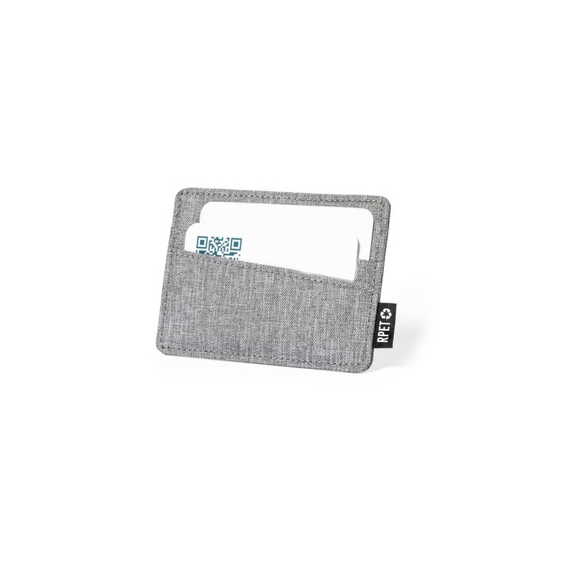 Porte-Cartes Éco-responsable Pratique Personnalisé - Copek Couleurs : gris Matières : polyester recyclé impression logo haute qu