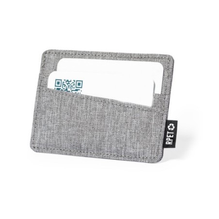 Porte-Cartes Éco-responsable Pratique Personnalisé - Copek Couleurs : gris Matières : polyester recyclé impression logo haute qu
