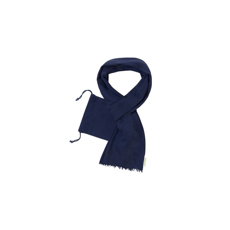 Foulard Éco-responsable en Coton Bio Personnalisé pas cher - Betty Matières : coton organique Couleurs : bleu marine personnalis
