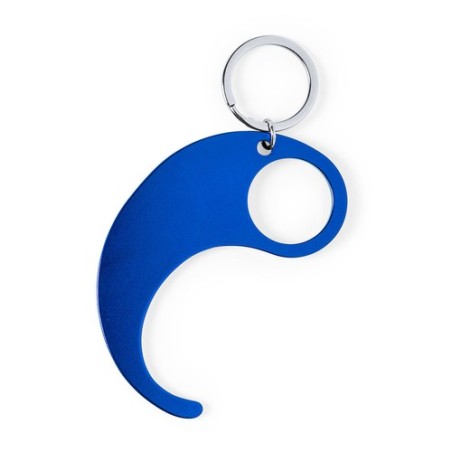 Porte-Clés Anticontact Personnalisé Éco-responsable - Kozko Matières : aluminium Couleurs : argenté impression logo haute qualit