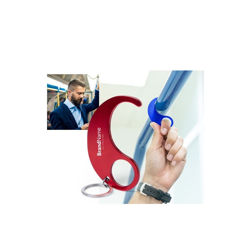 Porte-Clés Anticontact Personnalisé Éco-responsable - Kozko Matières : aluminium Couleurs : bleu objet promotionnel éco-responsa