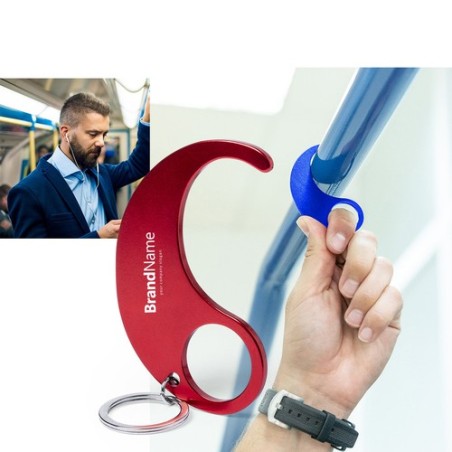 Porte-Clés Anticontact Personnalisé Éco-responsable - Kozko Matières : aluminium Couleurs : bleu objet promotionnel éco-responsa