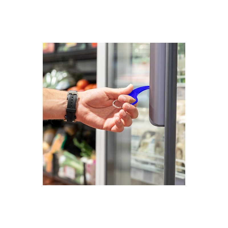 Porte-Clés Anticontact Personnalisé Éco-responsable - Kozko Matières : aluminium Couleurs : bleu goodies publicitaire événementi