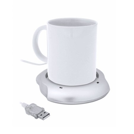 Chauffe-tasses USB personnalisé - Gardez votre boisson chaude pas cher Couleurs : bleu impression logo haute qualité