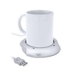Chauffe-tasses USB personnalisé - Gardez votre boisson chaude pas cher Couleurs : argenté goodies entreprise design