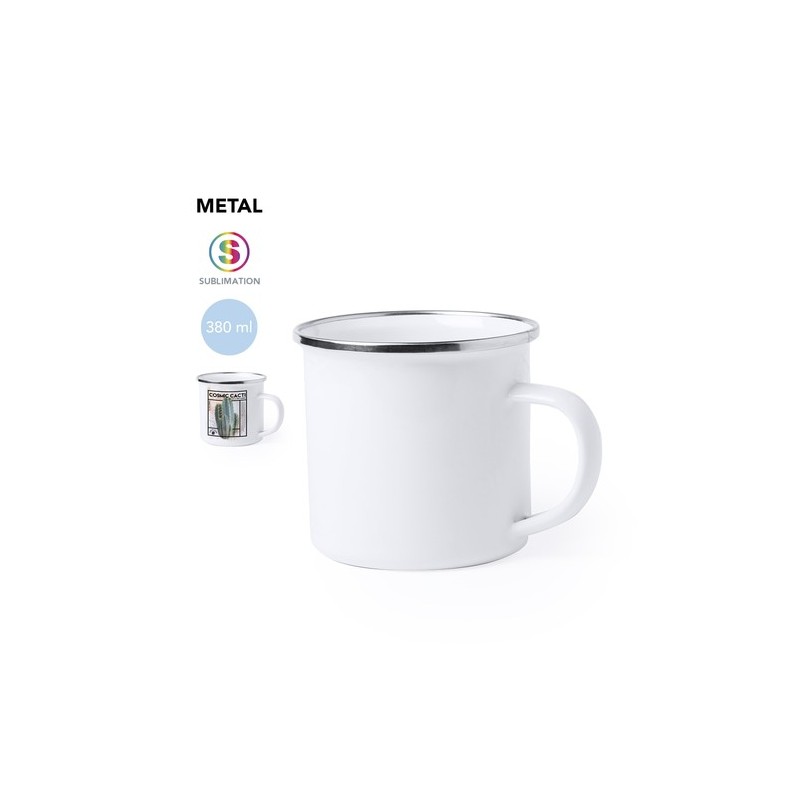 Tasse Personnalisée Sublimation Éco-responsable Neyms Matières : métal Couleurs : blanc personnalisable avec votre logo