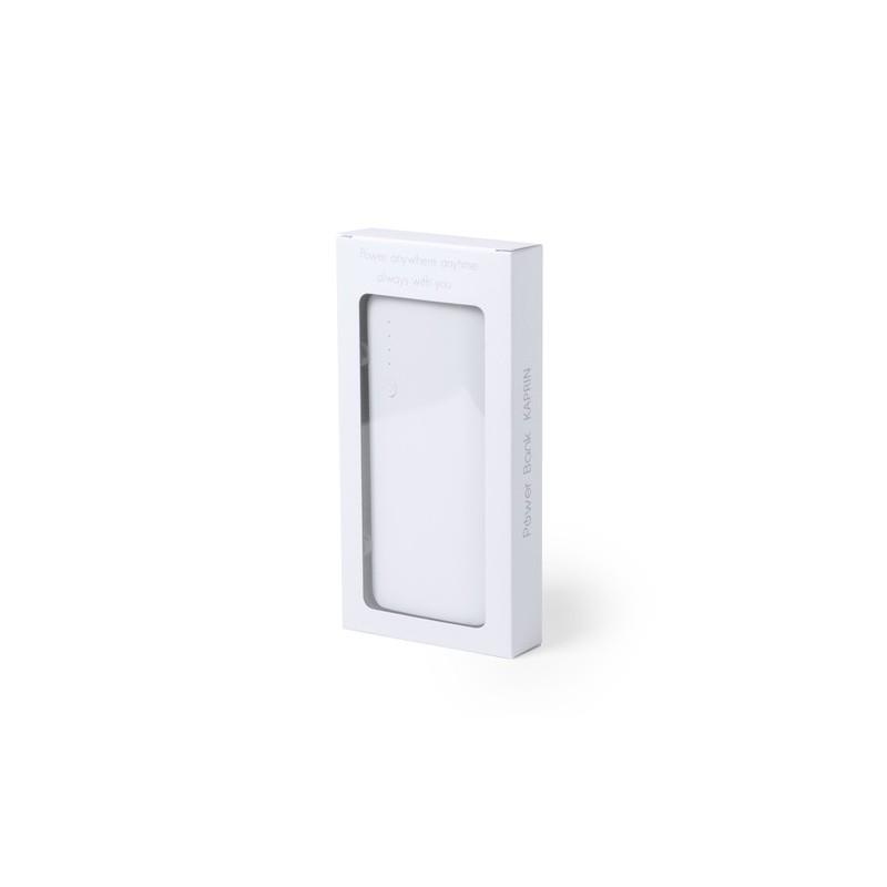 Power Bank Personnalisée 10000 mAh Kaprin pas cher Couleurs : blanc cadeau collaborateur premium