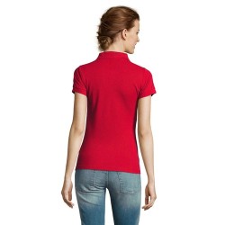 Polo polycoton personnalisé pour femme - PRIME Matières : PET Taille textile : S Couleurs : rouge personnalisation rapide en Fra