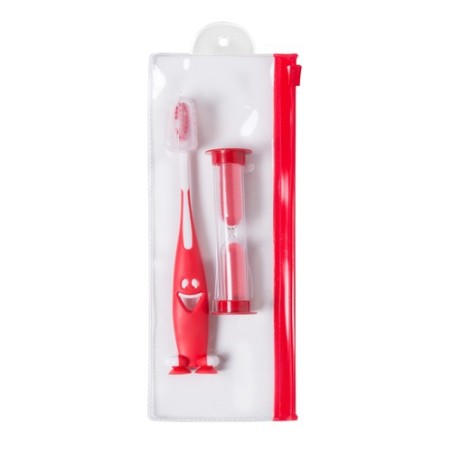 Set Pratique Éco-responsable avec Brosse à Dents et Sablier - Fident Couleurs : bleu impression haute définition