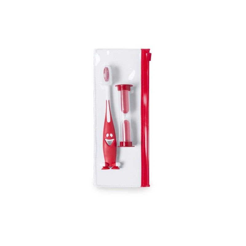 Set Pratique Éco-responsable avec Brosse à Dents et Sablier - Fident Couleurs : bleu cadeau entreprise pas cher
